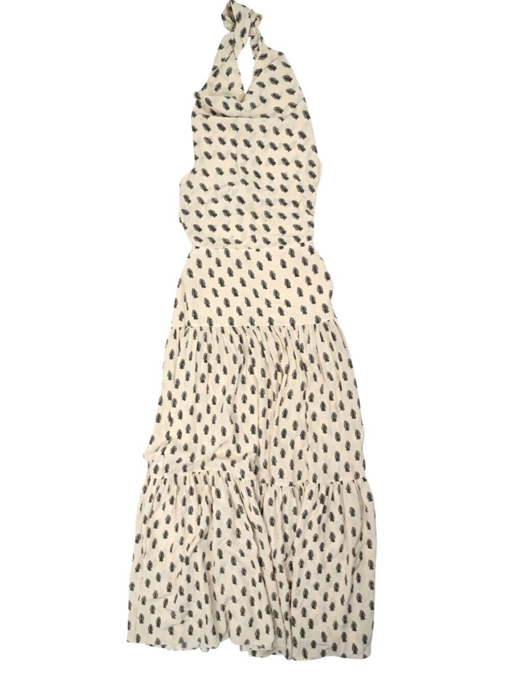 Banana Republic Matte Silk Halter Dress With Slit in Ivory Black